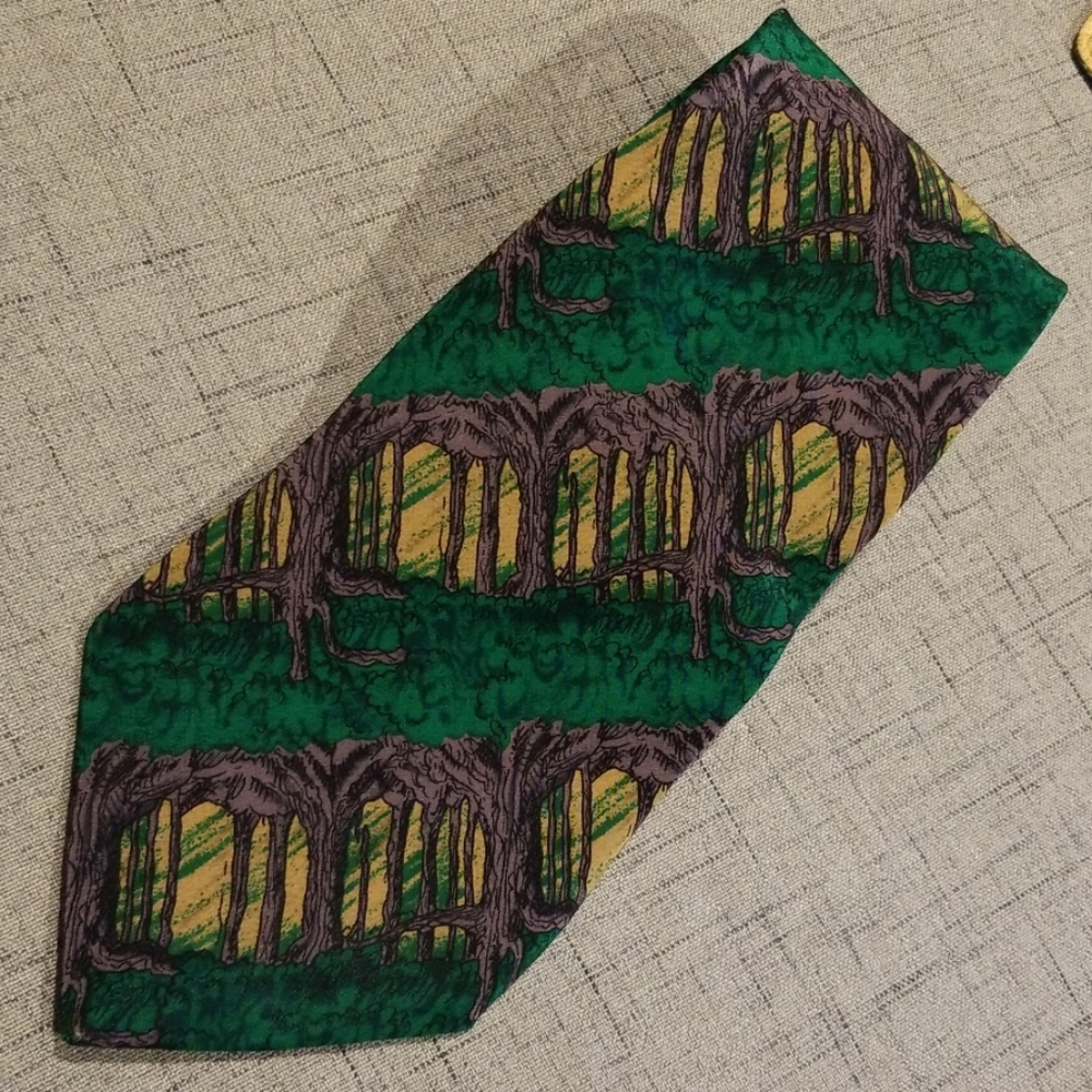 J. Garcia 100% silk tie Banyan Forest collection 5